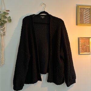 Black textured cardigan